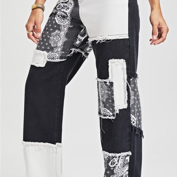 SHEIN Ez-Wear Paisley Patchwork Denim NWOT - Picture 7 of 17